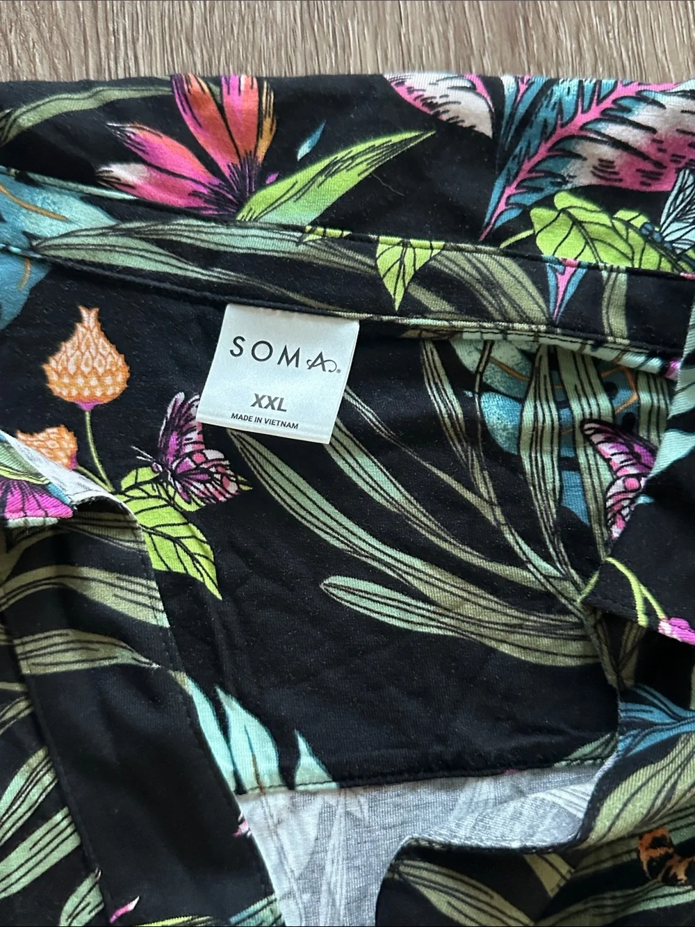 Soma Cool Nights Short Sleeve Notch Collar & Shorts Pajama Set Into The Wild XXL - Picture 3 of 8
